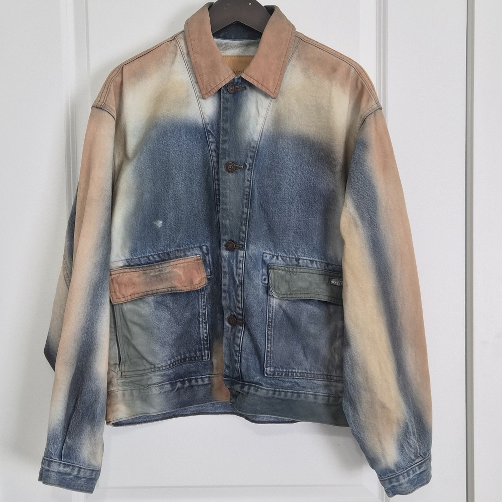 Calvin‎ Klein Bad Boy Denim Trucker Jacket Sm Dirt Wash
